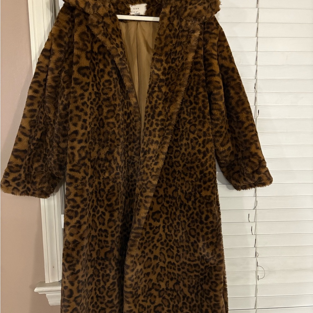 a new day Brown Leopard Faux Fur Jacket